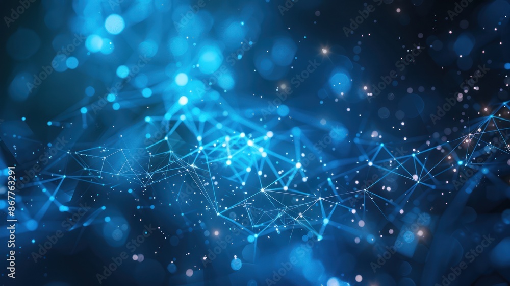 Abstract Network Connections on Blue Digital Background - A mesmerizing blue digital background featuring an abstract network of glowing connections, representing data and technology. Abstract Network Connections on Blue Digital Background - A mesmerizing blue digital background featuring an abstract network of glowing connections, representing data and technology.