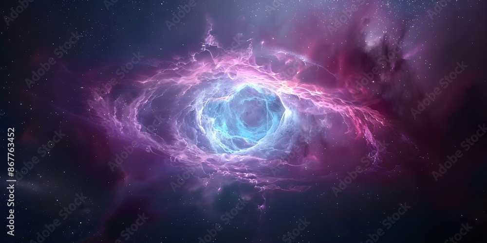 Obraz premium Colorful nebula in space mimicking star glow with gradient colors. Concept Space photography, Nebula colors, Star glow effect, Gradient colors, Cosmic images