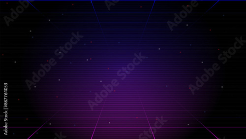 Pixel art background.8 bit game.retro game. for game assets in vector illustrations.Retro Futurism Sci-Fi Background. glowing neon grid.and stars from vintage arcade comp	