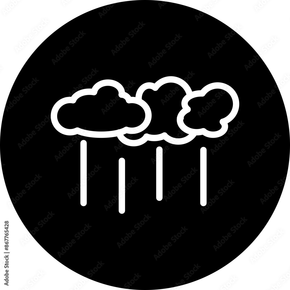 rain Vector Line White Circle Black rain Vector Line White Circle Black