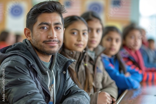 Group Portrait of Young People in Classroom