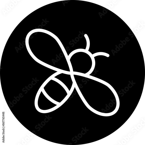 bee Vector Line White Circle Black