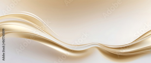 Abstract white gold Gradient background luxury with golden line wave that looks modern blurry background. ai