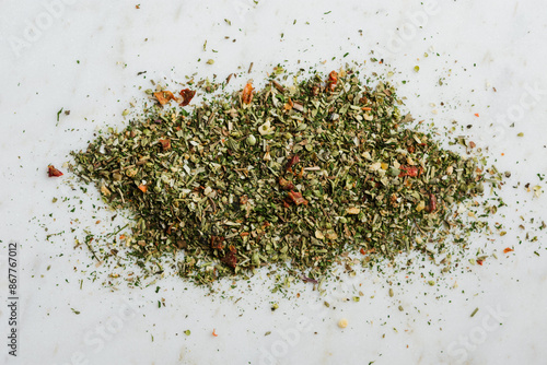 Mix of spicy herbs and spices.