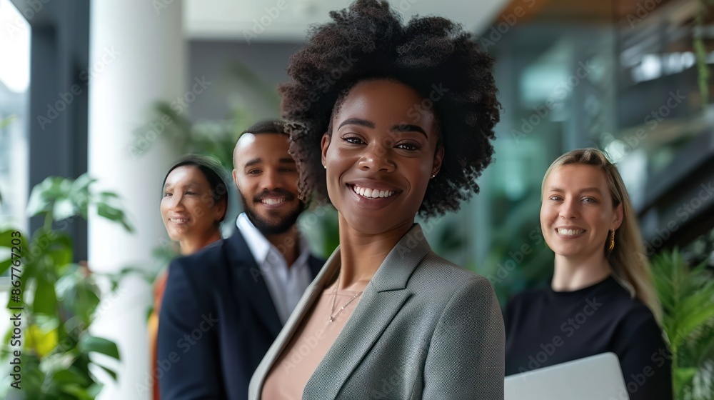 A close up of multiethnic Businesspeople working together in the office happily. Ai generated A close up of multiethnic Businesspeople working together in the office happily. Ai generated