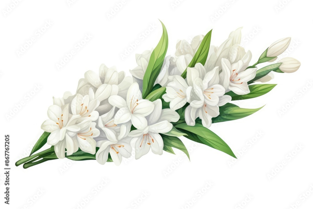 Tuberose illustration isolated on white background Tuberose illustration isolated on white background