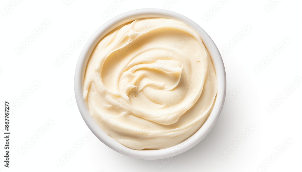 mayonnaise in a white bowl mayonnaise in a white bowl