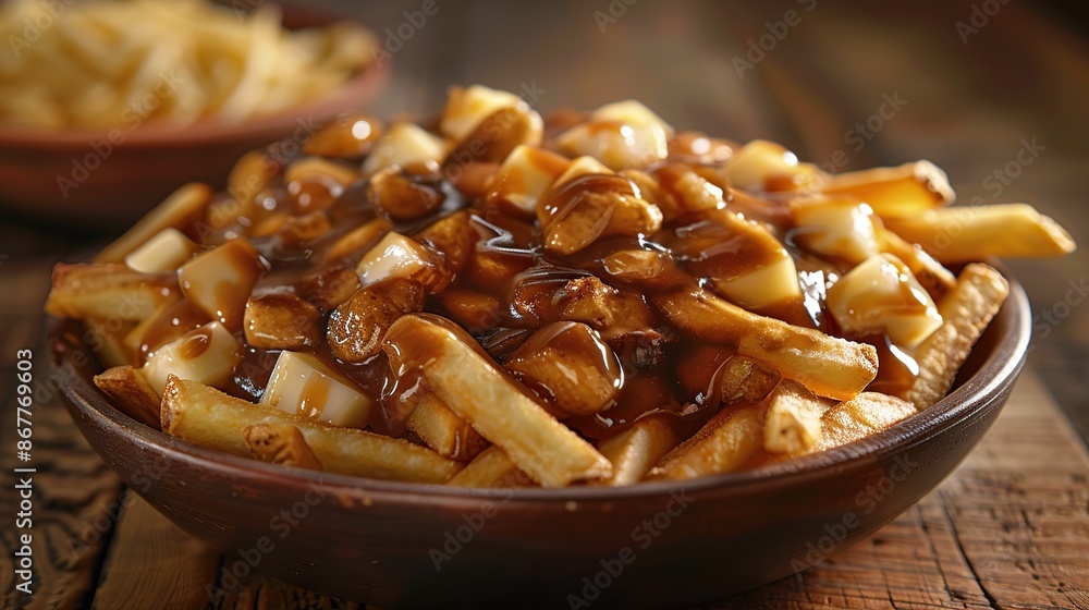 A Close-Up of a Bowl of Delicious Poutine A Close-Up of a Bowl of Delicious Poutine
