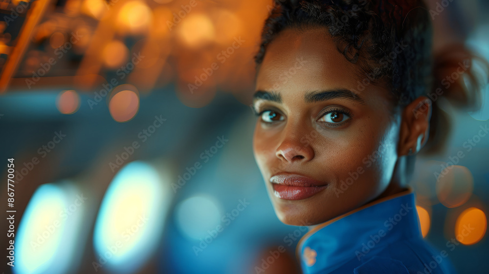 Young woman stewardess Young woman stewardess