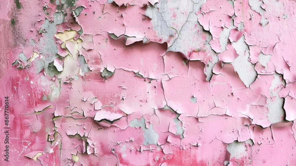 Weathered Pink Peeling Paint Texture - Close-up of old, weathered pink paint peeling off a wall, revealing layers and textures underneath. Perfect for backgrounds and textures. Weathered Pink Peeling Paint Texture - Close-up of old, weathered pink paint peeling off a wall, revealing layers and textures underneath. Perfect for backgrounds and textures.