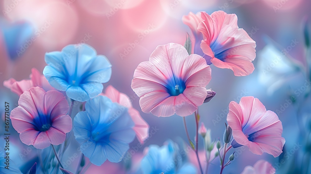 close-up of beautiful flowers pastel color, delicate and romantic floral background. Pastel pink and light blue colored flowers background close-up of beautiful flowers pastel color, delicate and romantic floral background. Pastel pink and light blue colored flowers background