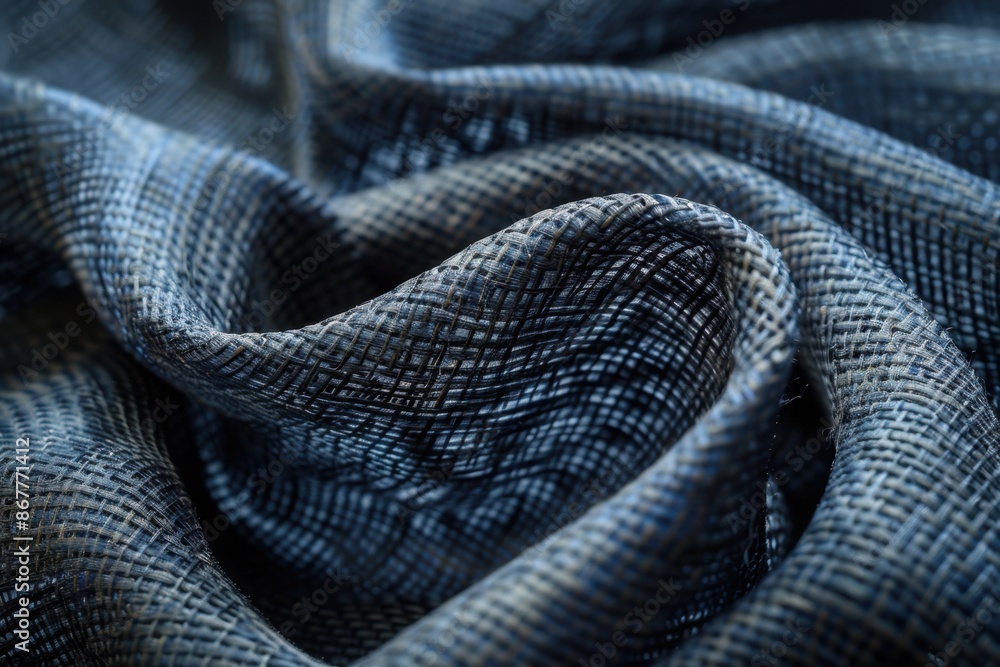 Fototapeta premium A close-up of polypropylene fabric, showcasing its woven texture and resilience. This material is essential for numerous applications in packaging and construction.