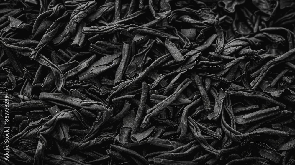 Macro dried black tea leaves Macro dried black tea leaves