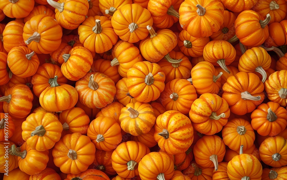 Background of small pumpkins. Autumn harvest season. Organic farm products concept. Agriculture and farming. Thanksgiving Day and Halloween Background of small pumpkins. Autumn harvest season. Organic farm products concept. Agriculture and farming. Thanksgiving Day and Halloween