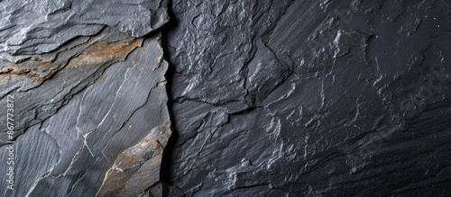 Panel kuchenny z motywem Dark grey black slate background vs black granite slabs background