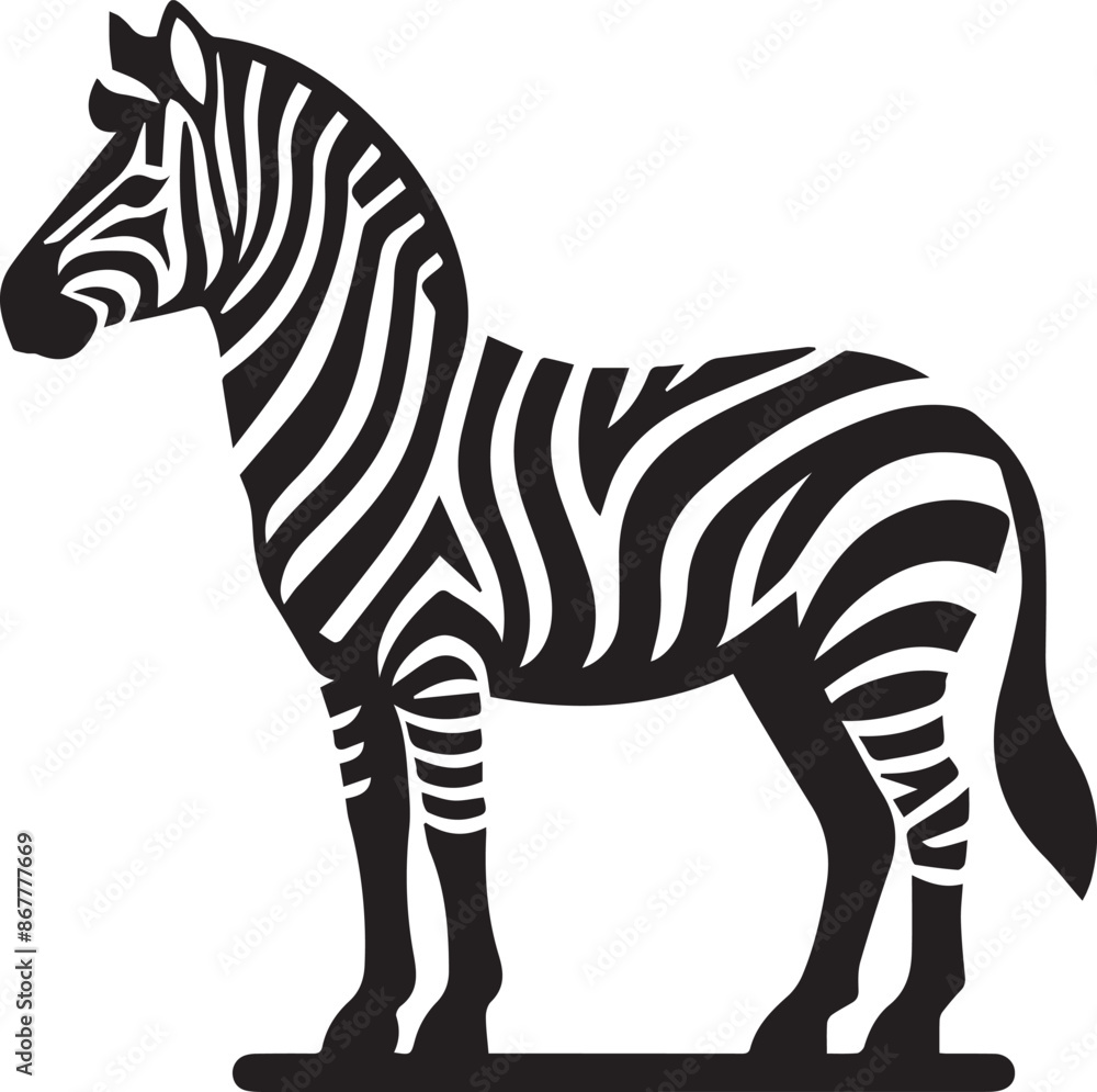 Fototapeta premium Zebra Vector Silhouette logo Art