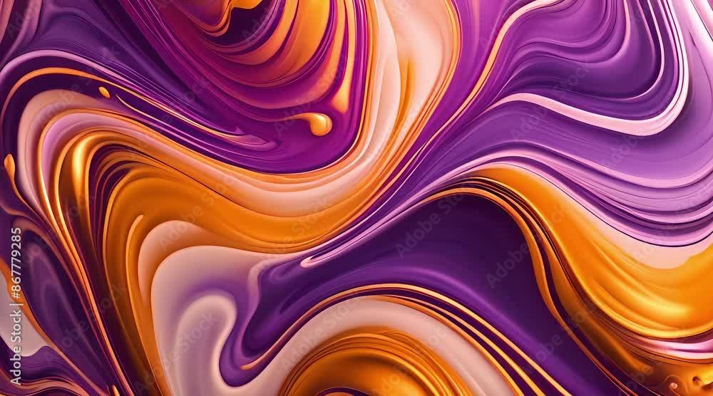 Fluid art drawing video, modern acryl texture with colorful waves. Liquid paint mixing backdrop with splash and swirl. Detailed background motion with golden, purple colors Fluid art drawing video, modern acryl texture with colorful waves. Liquid paint mixing backdrop with splash and swirl. Detailed background motion with golden, purple colors