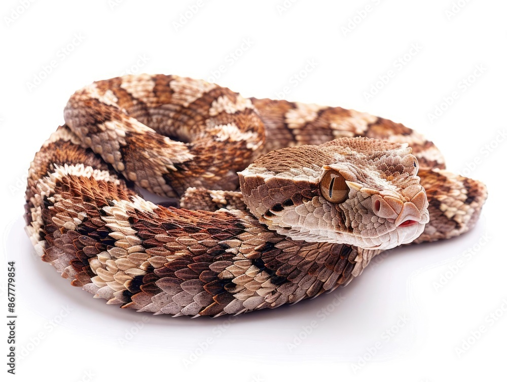 Puff Adder isolated on white background Puff Adder isolated on white background