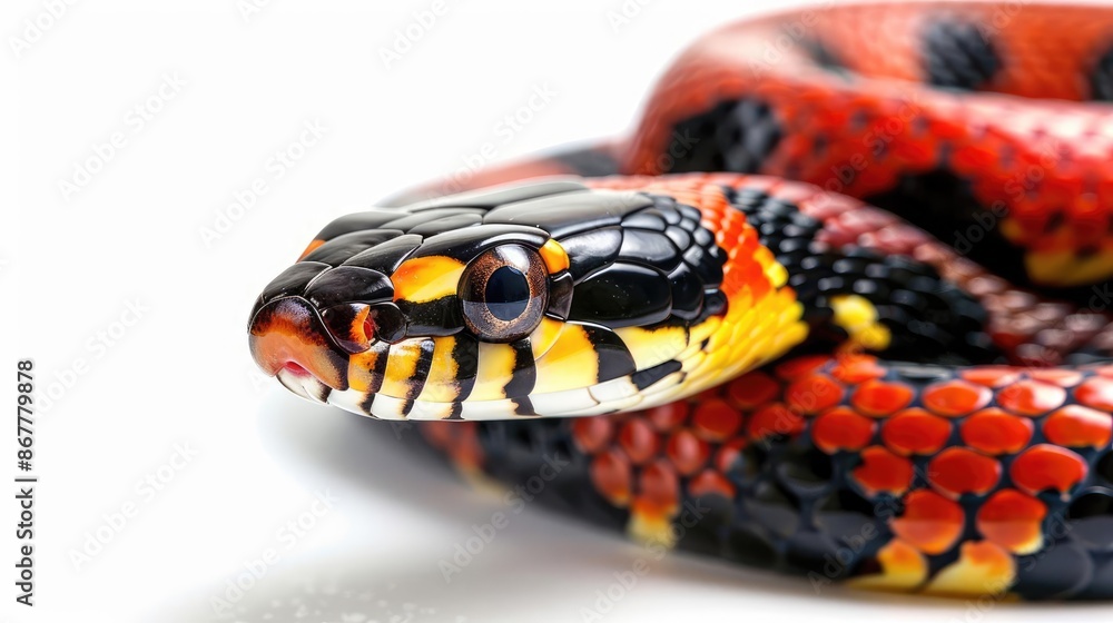 Fototapeta premium Coral Snake isolated on white background