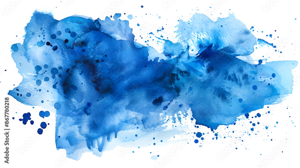 A vibrant abstract blue watercolor splash with various shades and splatters, set against a white background. Perfect for artistic projects and creative designs. A vibrant abstract blue watercolor splash with various shades and splatters, set against a white background. Perfect for artistic projects and creative designs.