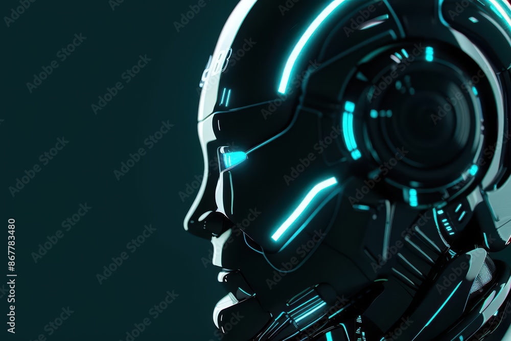 Fototapeta premium Gain a Competitive Advantage in the digital realm through cybernetic advancements with copy space