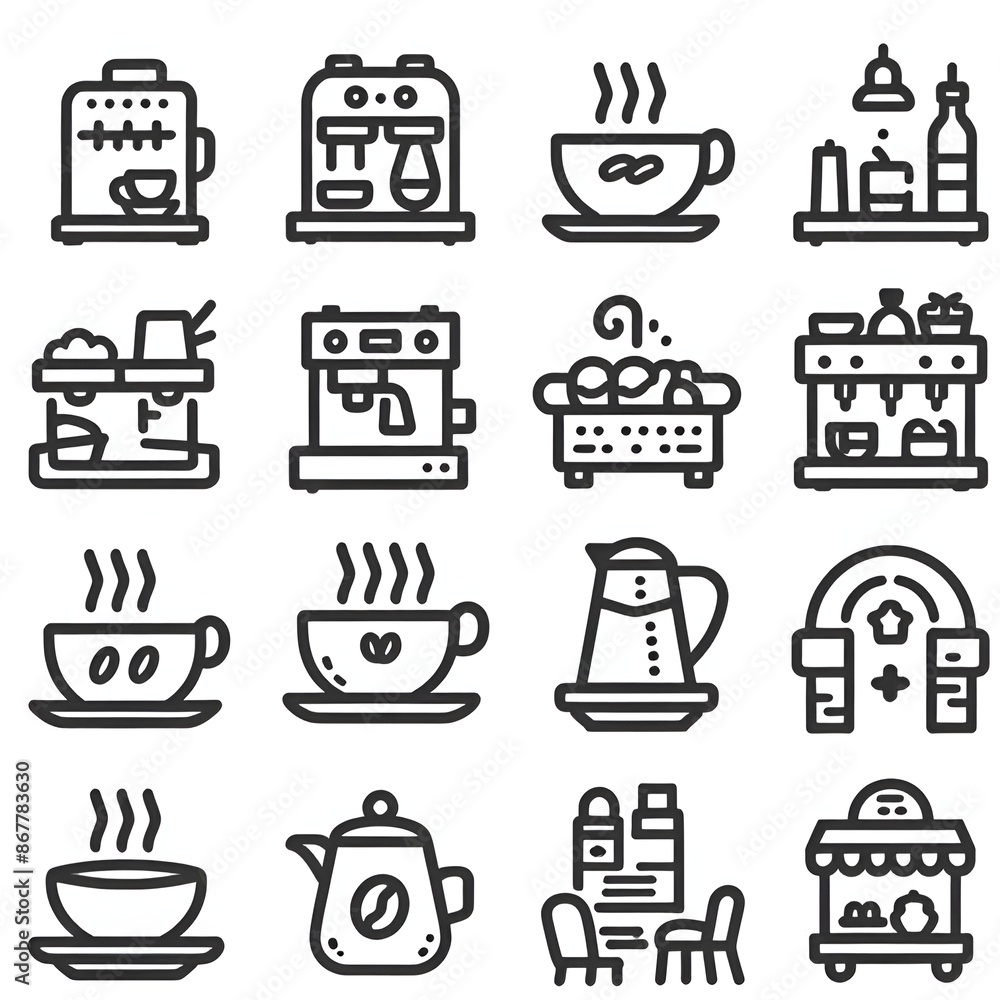 coffee icons set coffee icons set