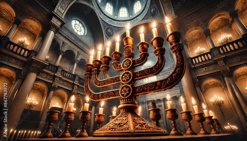 Obraz premium A beautifully crafted menorah 
