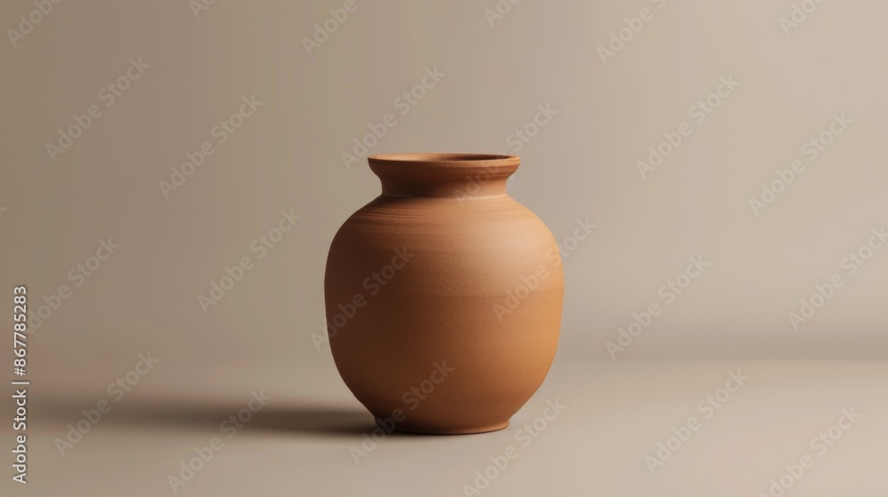 Terracotta Vase on a Neutral Background Terracotta Vase on a Neutral Background