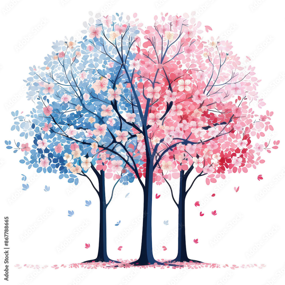 Spring blossoms on trees, vibrant natural colors. Spring blossoms on trees, vibrant natural colors.