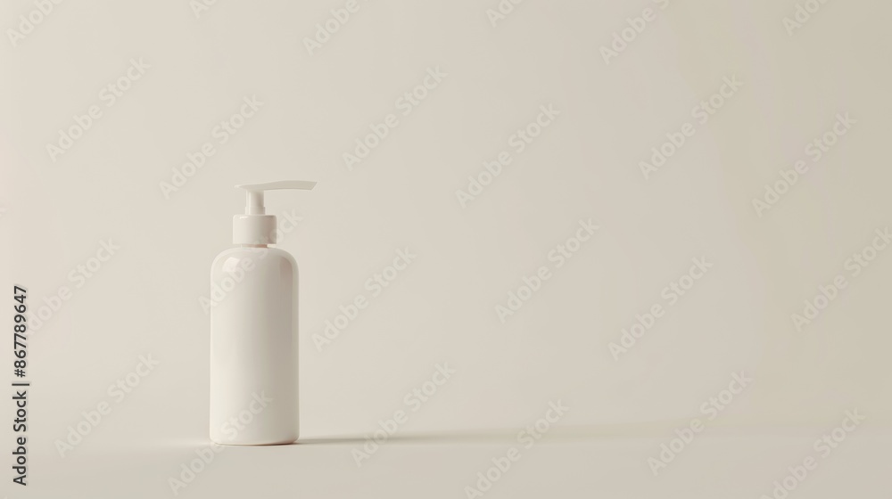 White Pump Bottle on a Light Background White Pump Bottle on a Light Background