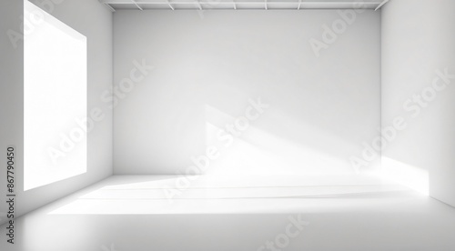 Sunlight is illuminating empty room with white walls