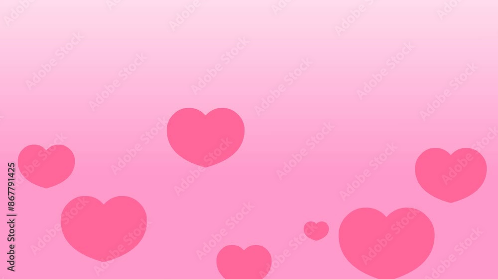 Animated Cartoon Scene with Floating Hearts on a Pink Background Animated Cartoon Scene with Floating Hearts on a Pink Background