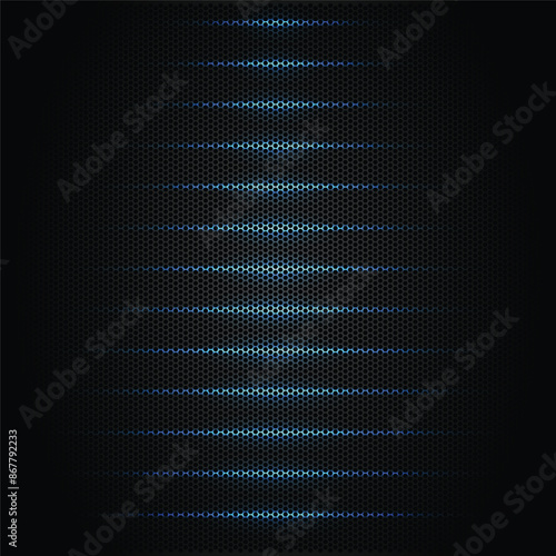 Black floor with blue light lines marked on it