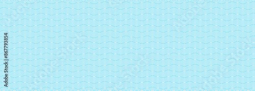 Abstract background with simple water texture. Blue summer seamless pattern. Ocean and sea waves thin line texture. Infinity pool endless vector background
