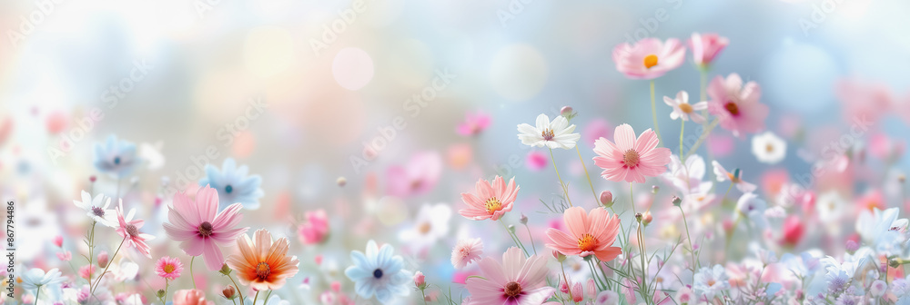 Vibrant Display of Colorful Flowers in a Field