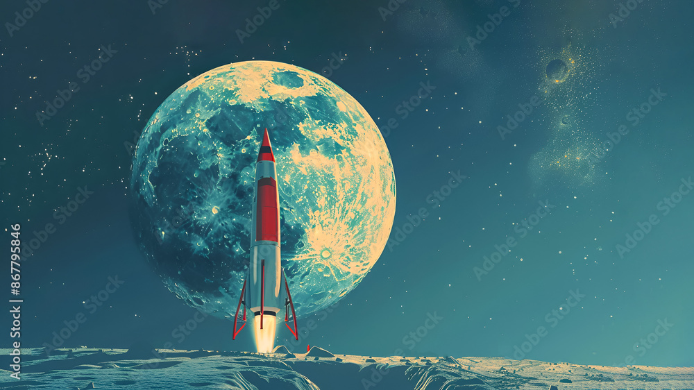 Space rocket heading to the moon Space rocket heading to the moon
