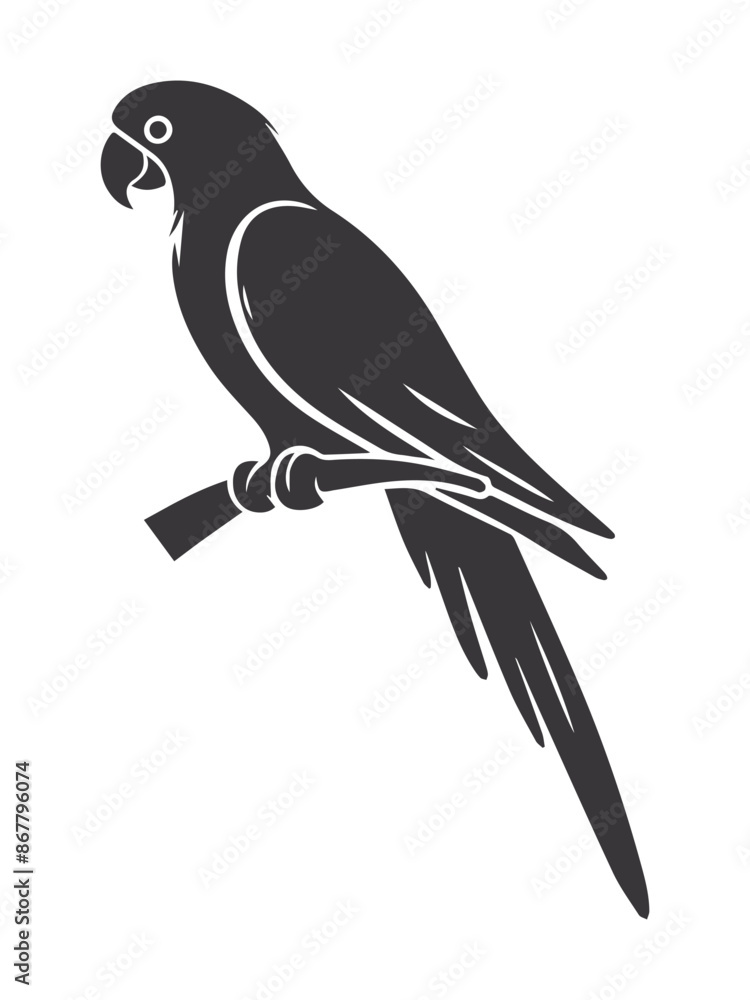 Fototapeta premium Black and white bird, vector illustration.