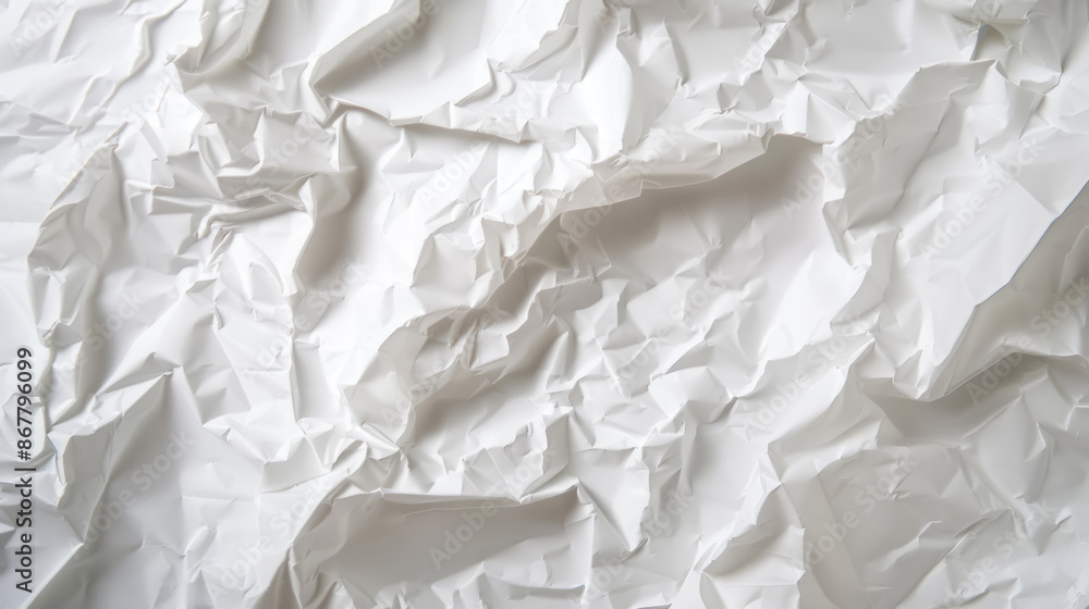Obraz premium Crumpled White Paper Texture Background