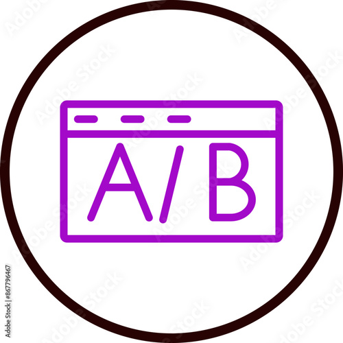 AB testing Vector Line Purple Circle Black