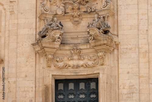 Obraz na płótnie Facade of baroque Basilica of San Martino (Basilica di San Martino), located in Plebiscito Square, Martina Franca, Italy, Apulia w salonie