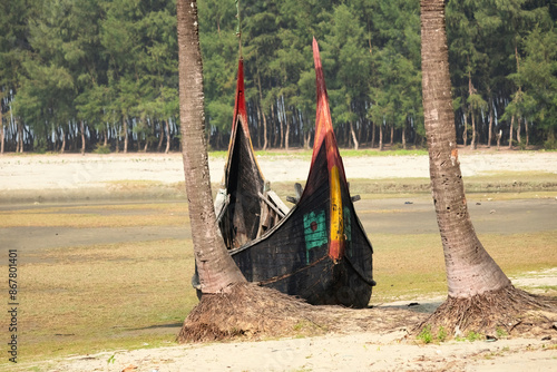Traditional Bangladeshi boats Inani Cox's Bazar Bangladesh