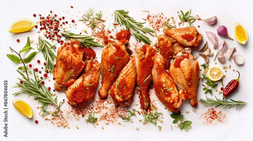 Flavorful delight, Succulent chicken wings seasoned to perfection on parchment Flavorful delight, Succulent chicken wings seasoned to perfection on parchment