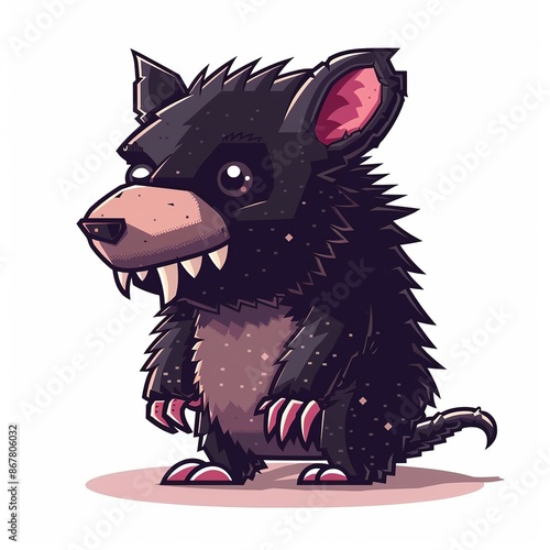 Tasmanian Devil 8-bit cartoon isolated whitebackground  photo