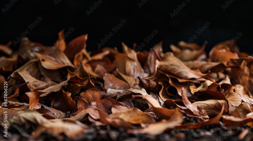 A macro shot of fallen autumn leaves, showcasing their intricate details and earthy tones A macro shot of fallen autumn leaves, showcasing their intricate details and earthy tones