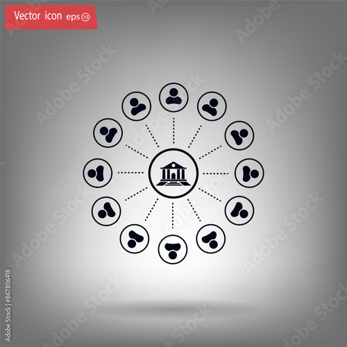 Vector illustration, gray background.