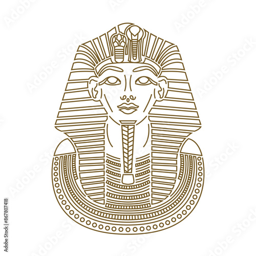 Pharaoh of Ancient Egypt Tutankhamun. Vector illustration.