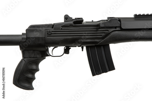 Classic semi-automatic carbine in modern tuning. Weapons for sports, hunting and self-defense. Isolate on a white back