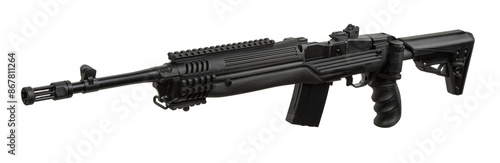 Classic semi-automatic carbine in modern tuning. Weapons for sports, hunting and self-defense. Isolate on a white back