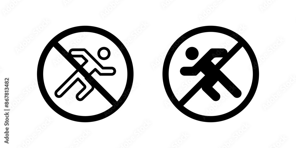 Don't Run icon set flat style vector illustration color editable