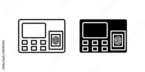 Attendance machine icon set. sign for mobile concept and web design color editable